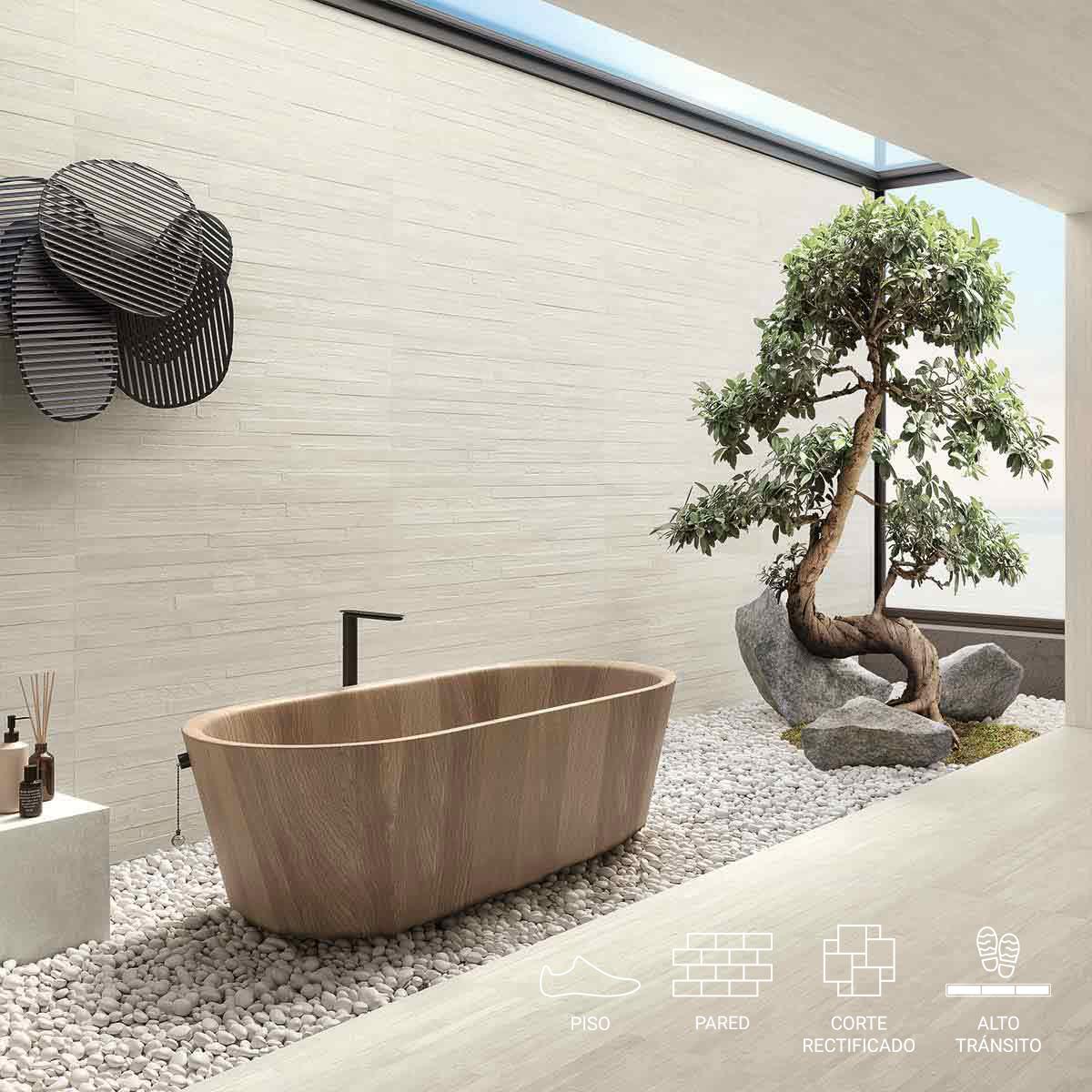 Porcelanato Re Play Cassaforma 3D Blanco Mate - 60X120 cm - 1.44 m2