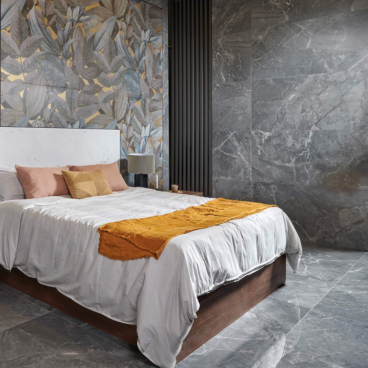 Porcelanato Fior Di Bosco Gris Oscuro Brillante - 60X120 cm - 1.44 m2