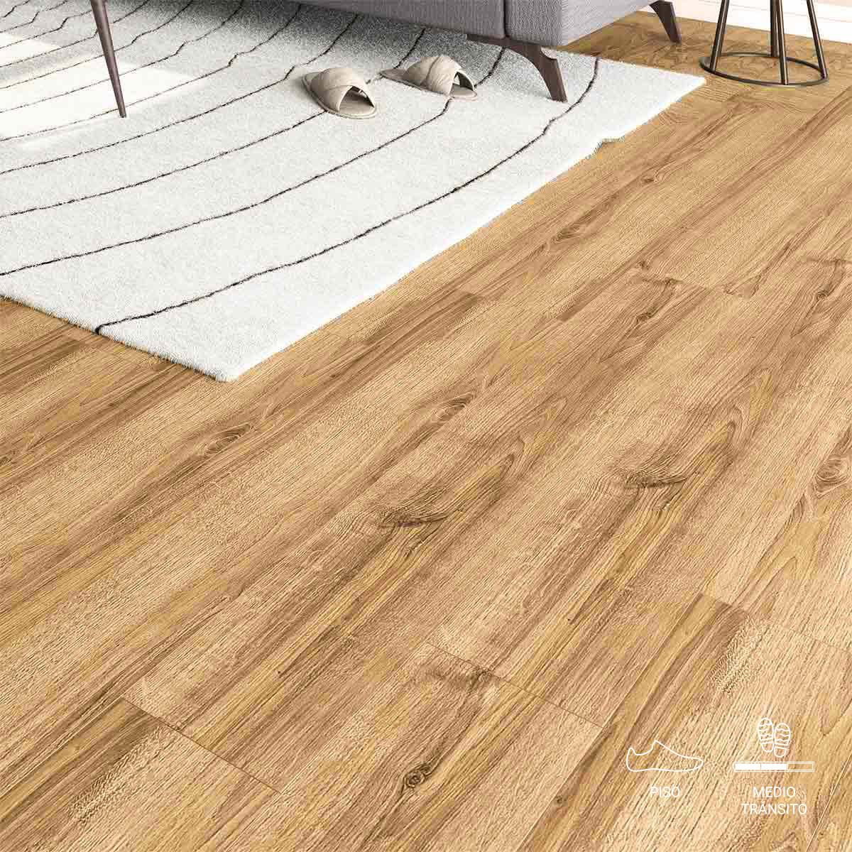 Piso Laminado Spot Brasilia AC3 Marrón Mate - 18.7X134 cm - 2.50 m2