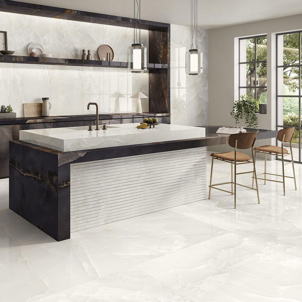 Porcelanato Tele Di Marmo Onyx Marfil Brillante - 120X278 cm - 3.33 m2