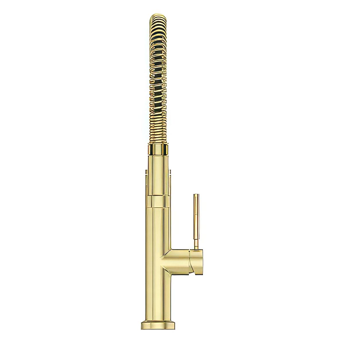 Monocomando Bruton Pico Alto Para Lavadero - Dorado