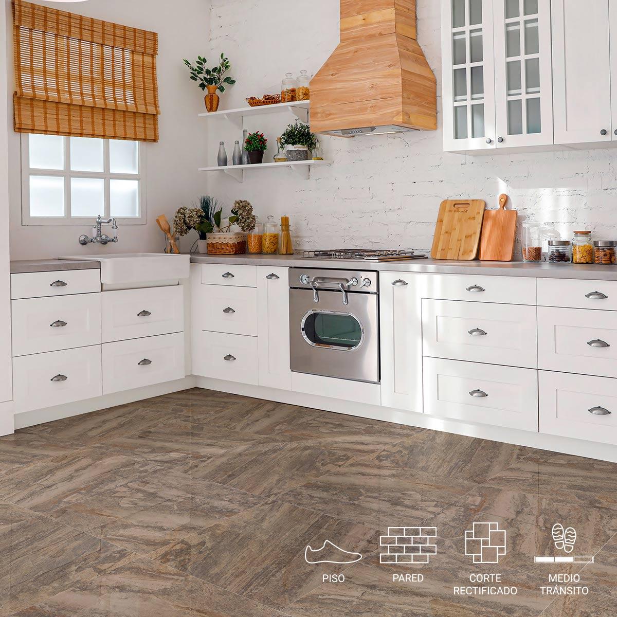 Porcelanato Petra Gris Pulido - 60X60 cm - 1.44 m2