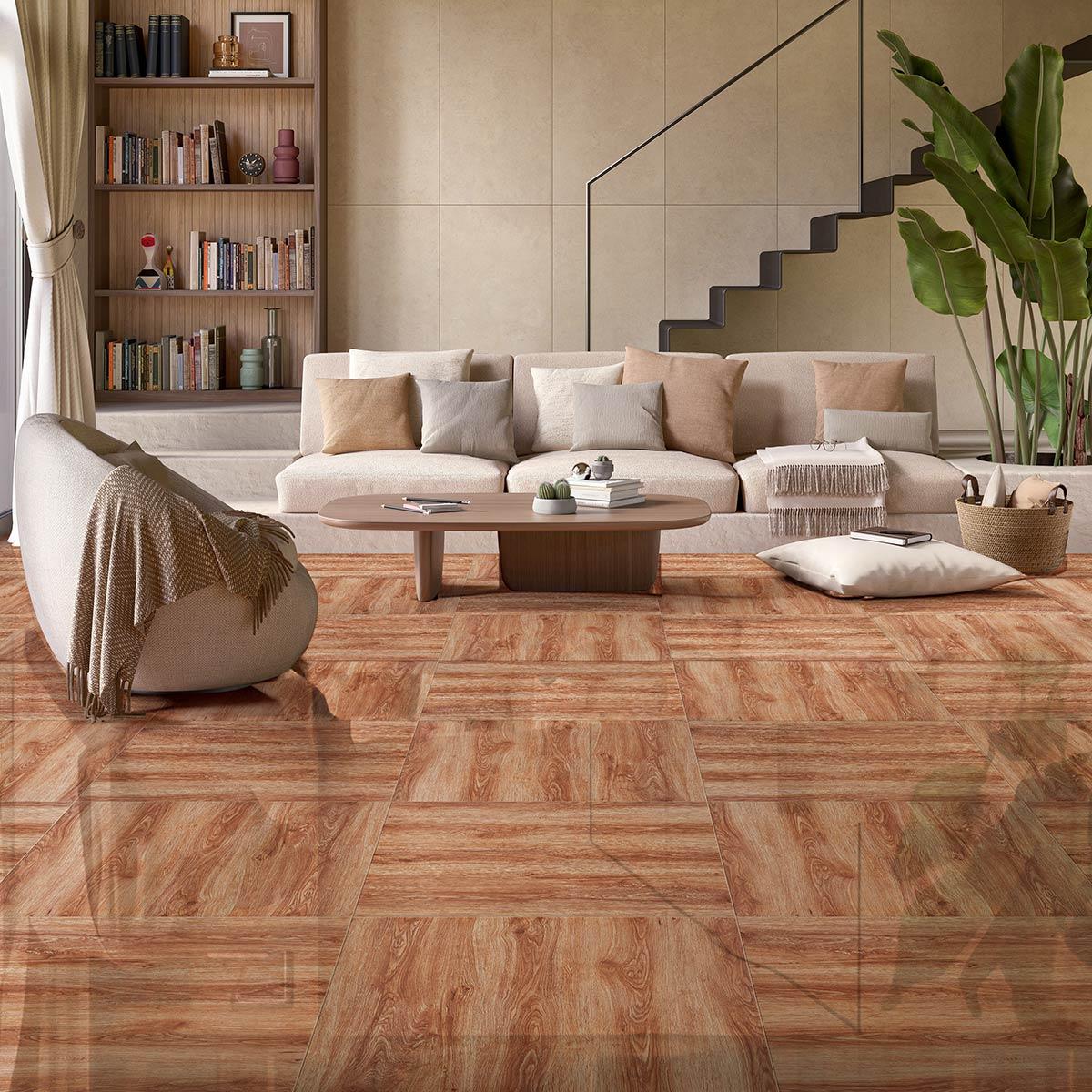 Porcelanato Brezo Marrón Brillante - 60x60 cm - 1.44 m2