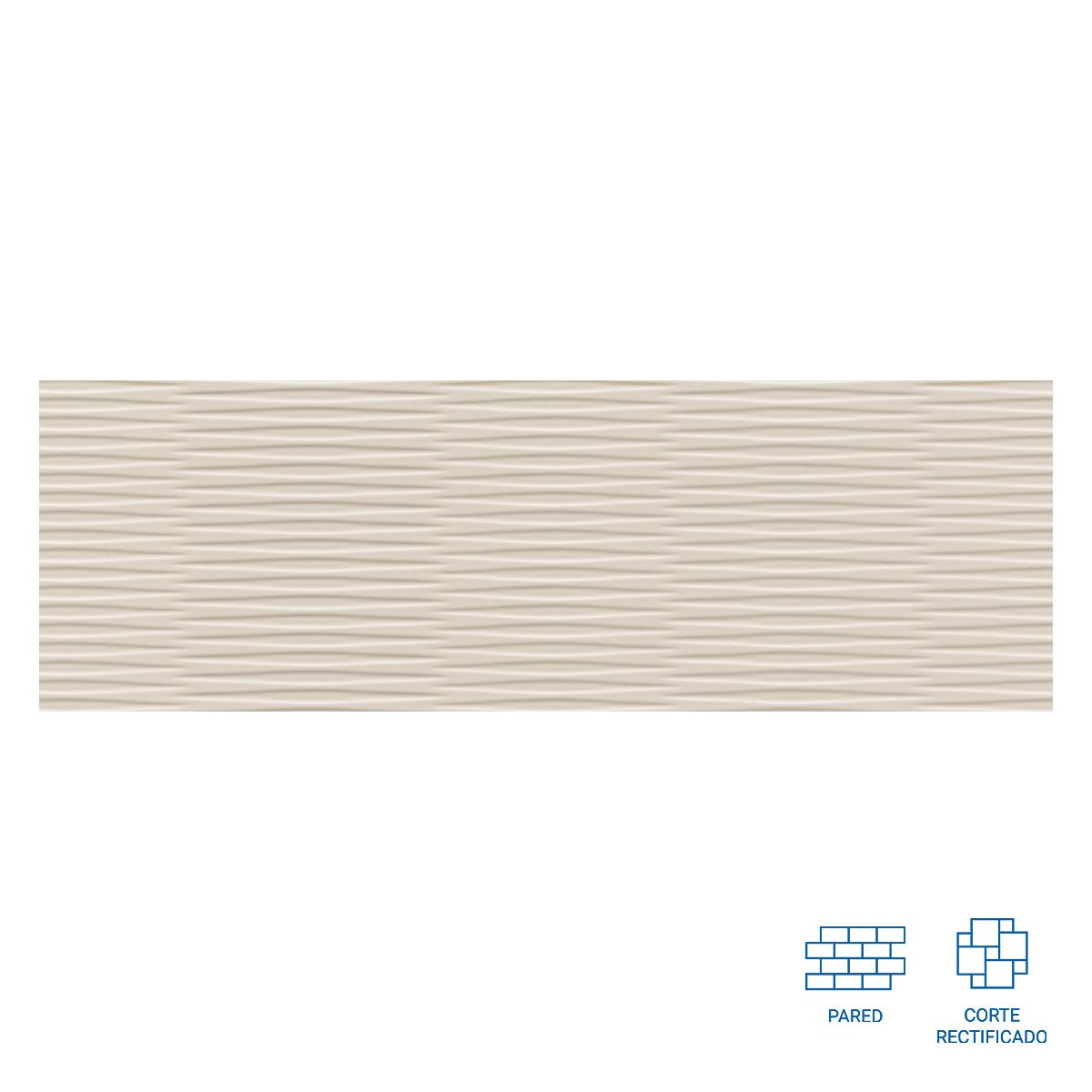 Mayólica Filo Zeus Marfim Metalizado Rectificado - 30 x 90 cm - 1.62 m2