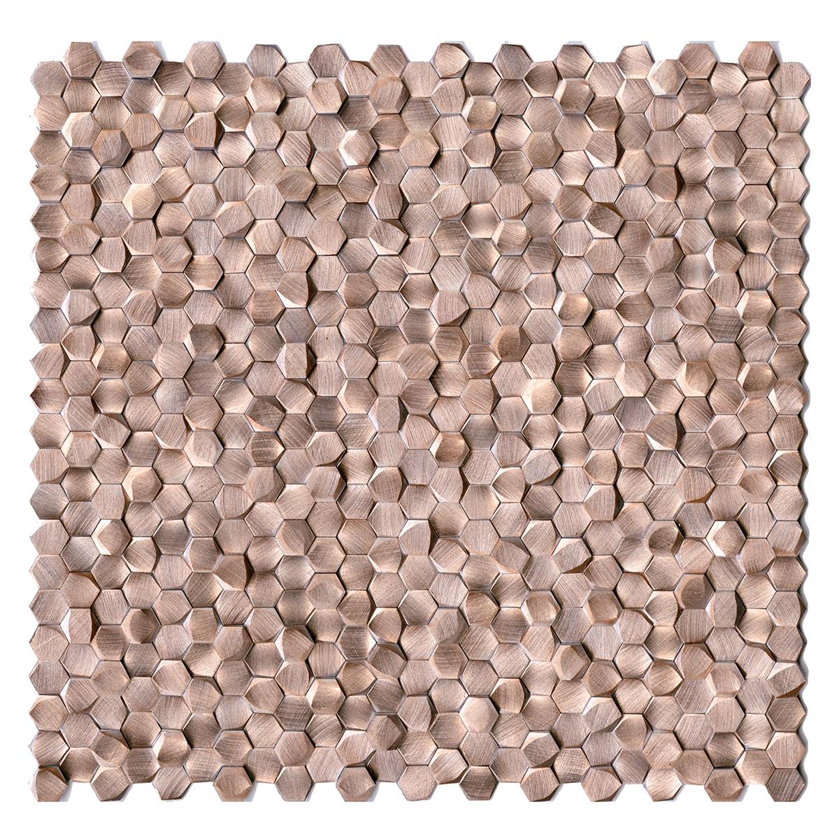 Mosaico Gravity Bronce Rosa Brillante - 30.4X31 cm - 1 pza
