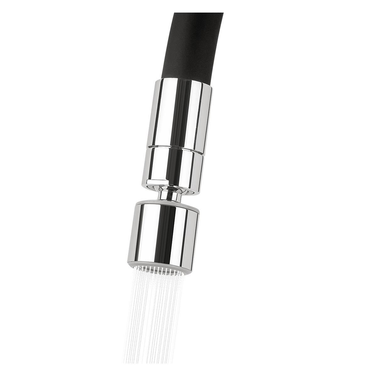 Llave Memphis Para Lavadero Pico Flexible - Plateado/Negro