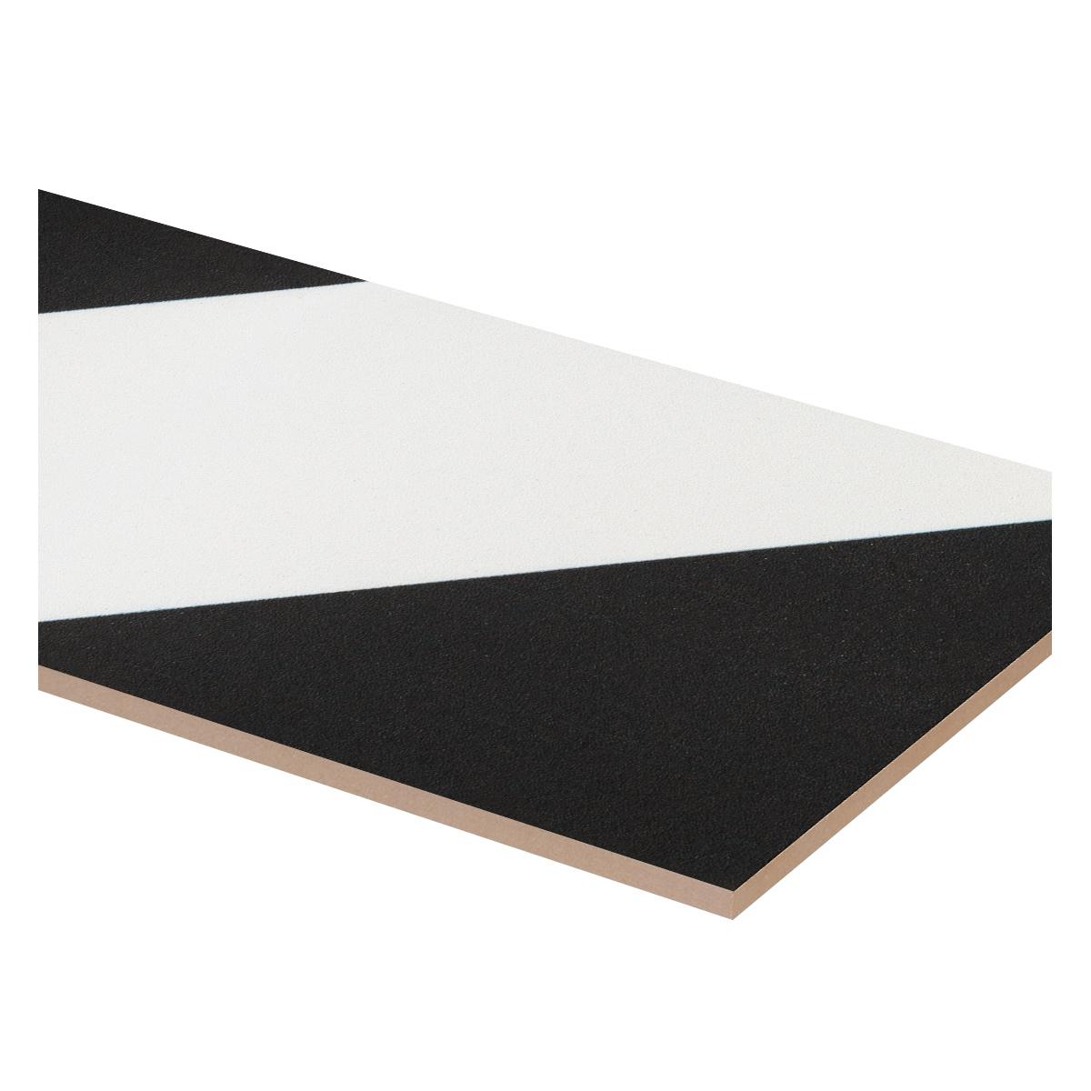 Listelo Brick Diagonal Negro Mate - 7.5X15 cm - 4 pzas