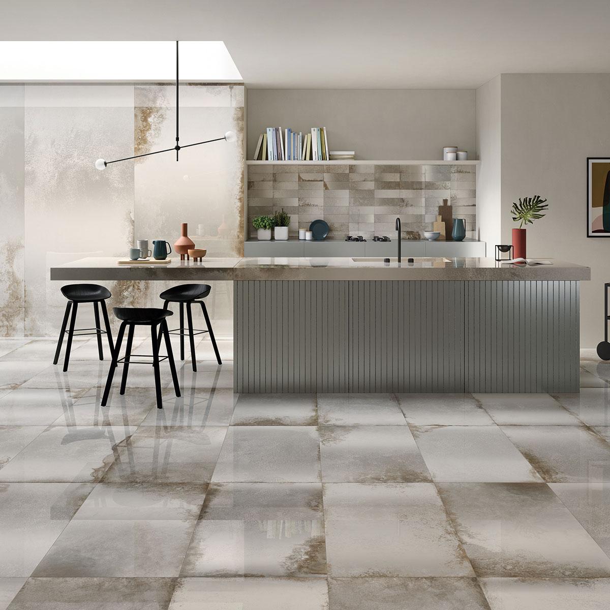 Porcelanato Narciso Gris Brillante - 60X120 cm - 1.44 m2