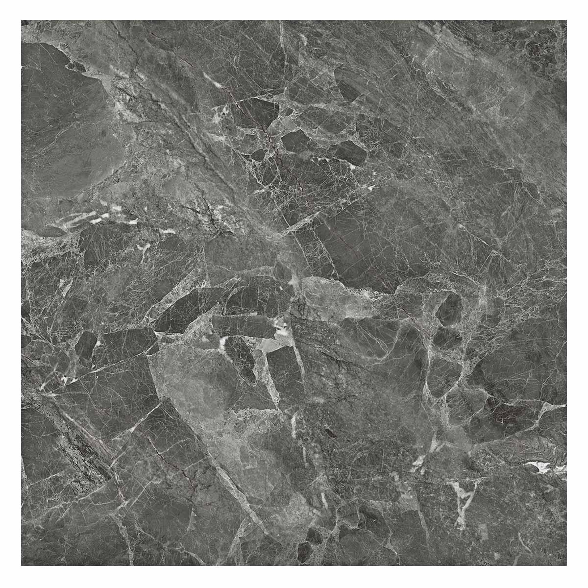 Porcelanato Venatino Gris Oscuro Brillante - 60X60 cm - 1.44 m2