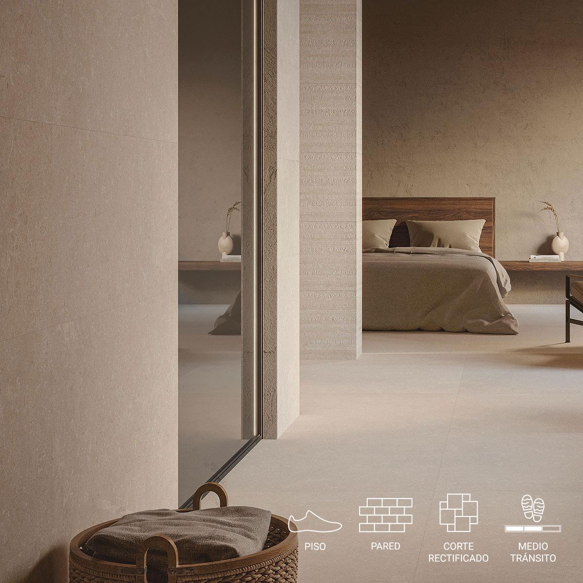 Porcelanato Caliza Coral Mate - 120X120 cm - 1.44 m2