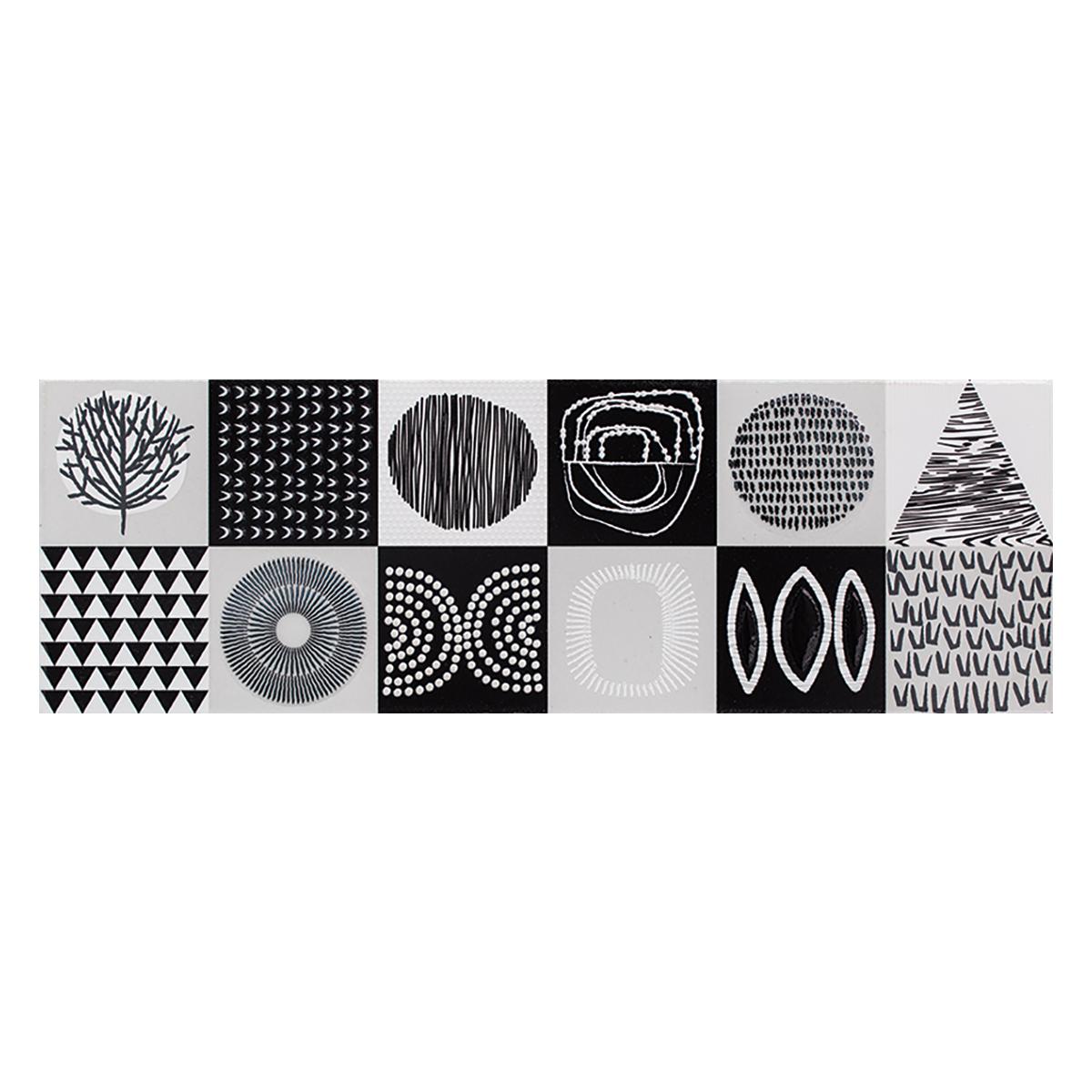 Listelo Rayan Negro Brillante - 15X45 cm - 1 pza