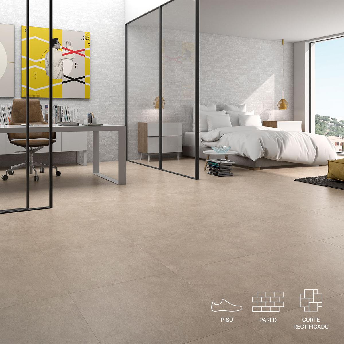 Porcelanato Sena Taupe Mate - 60X60 cm - 1.44 m2