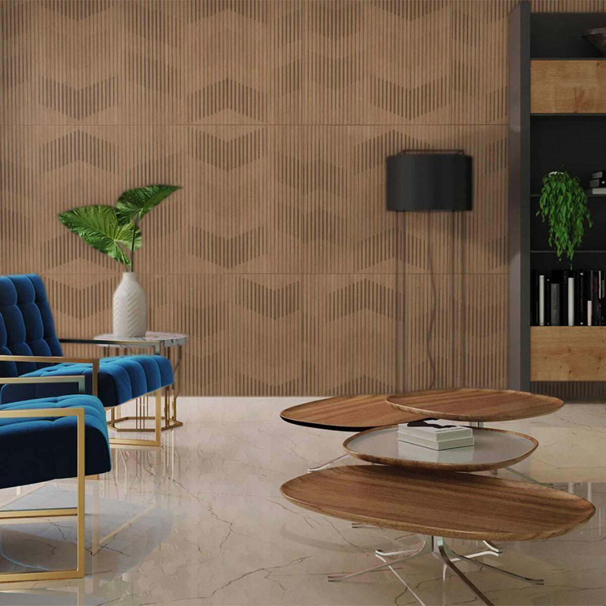 Porcelanato Groove Brown Mate Rectificado - 100 x 100 cm - 2.00 m2