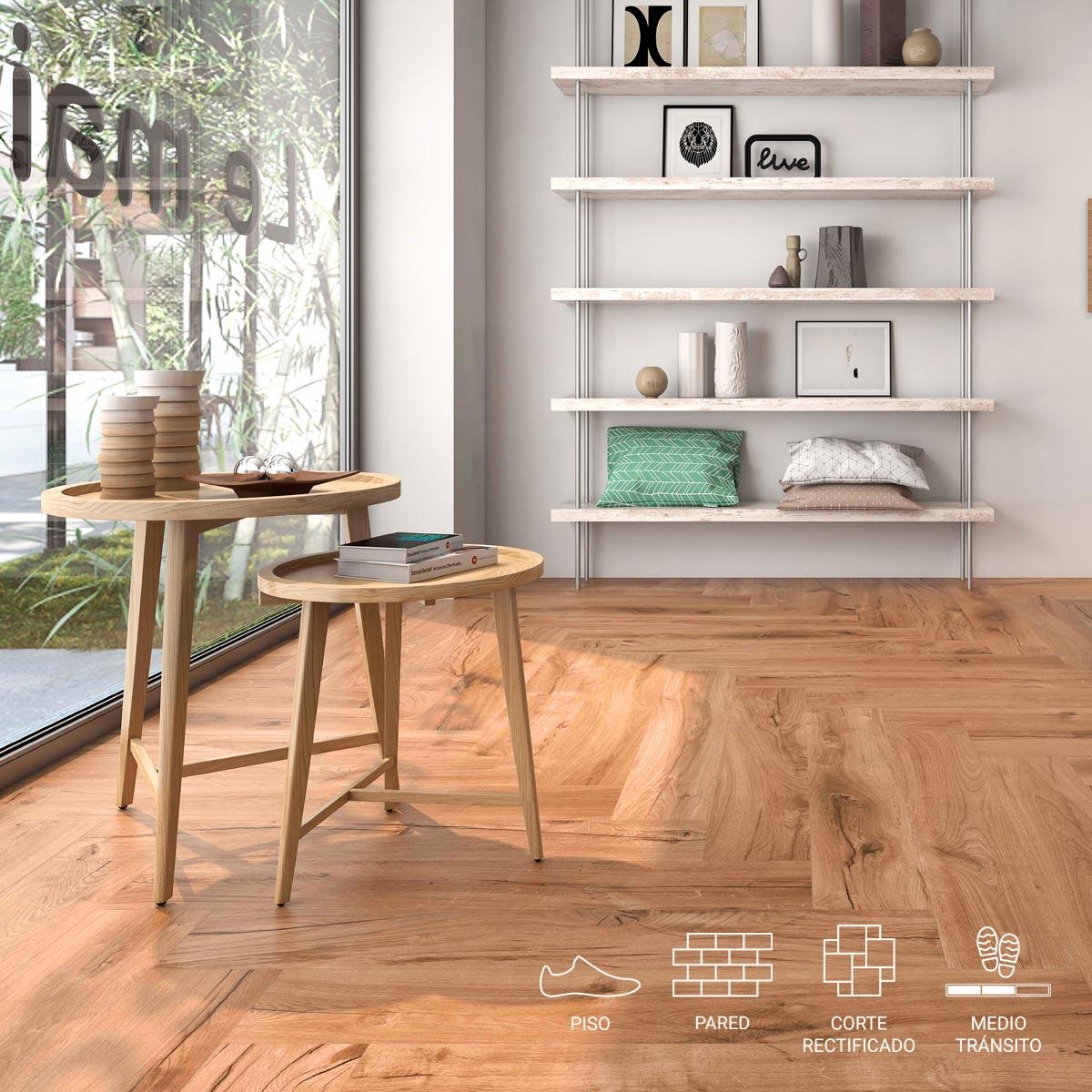 Porcelanato Bricola Miel Mate - 20X120 cm - 1.68 m2