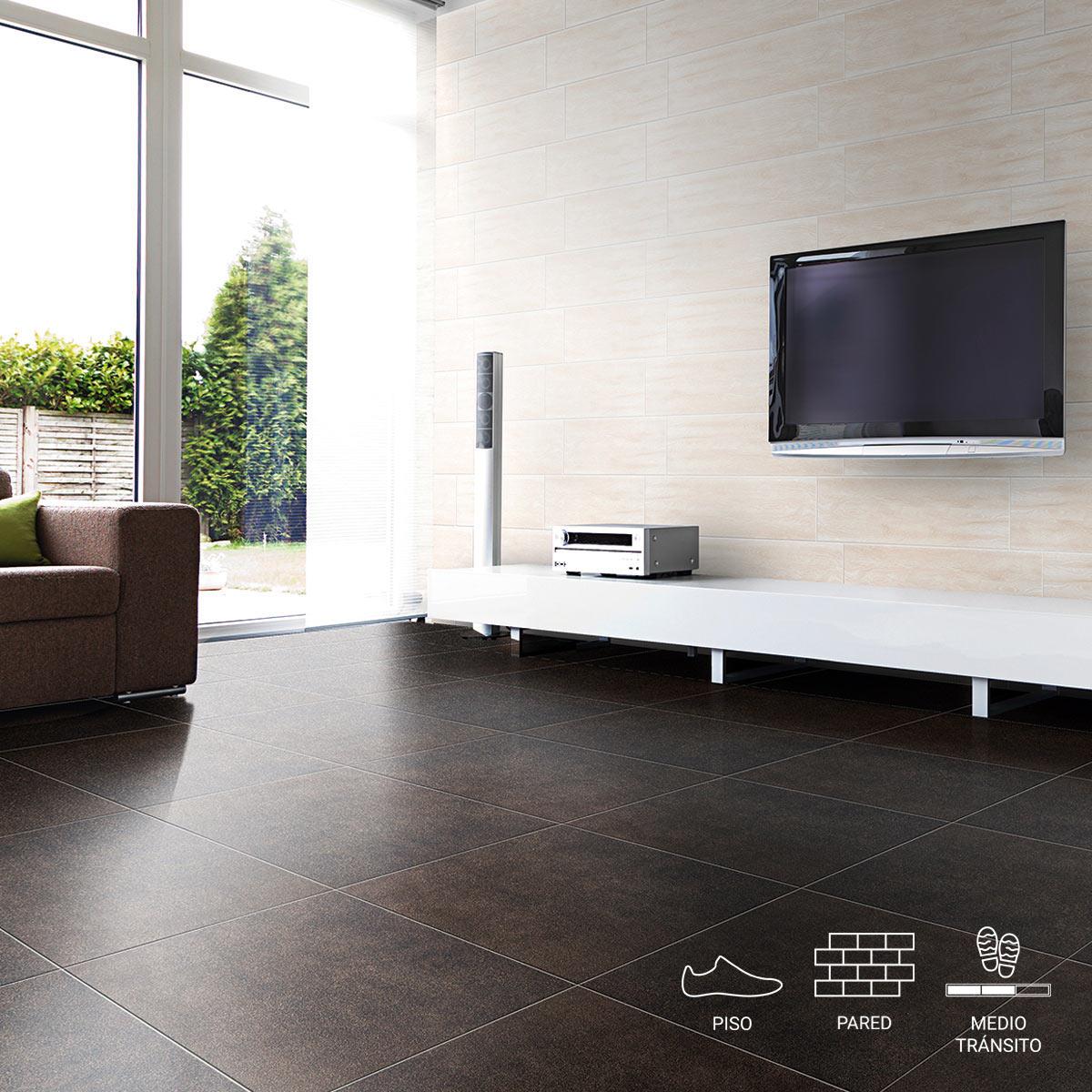 Piso Matiz II Tabaco Semi Brillante - 60X60 cm - 1.80 m2