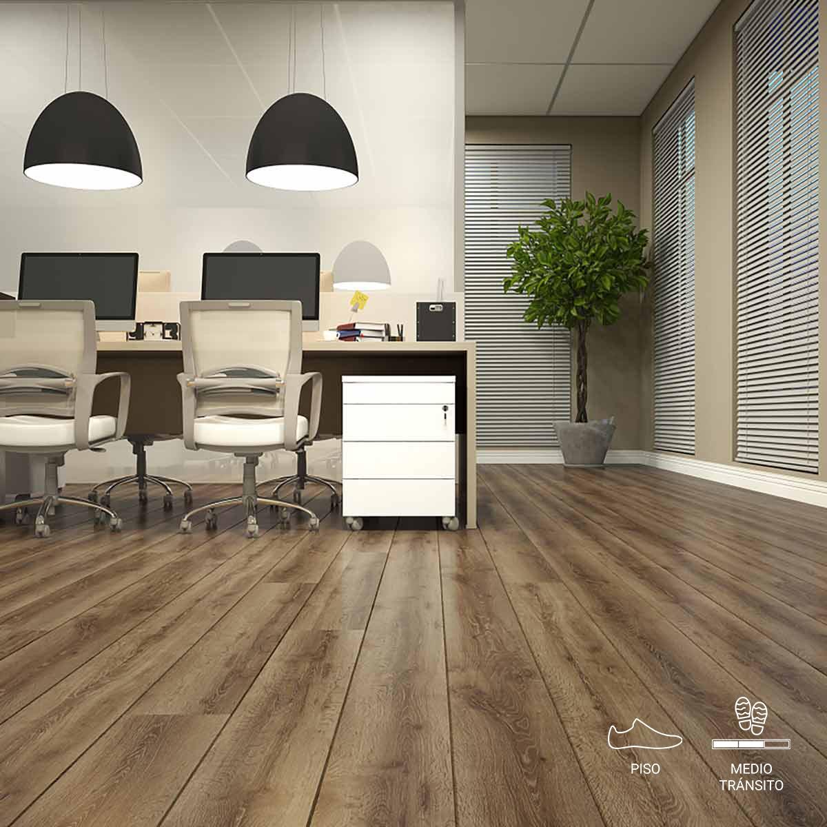 Piso Laminado Studio Arenal AC4 Marrón Mate - 18.7X134 cm - 2.25 m2