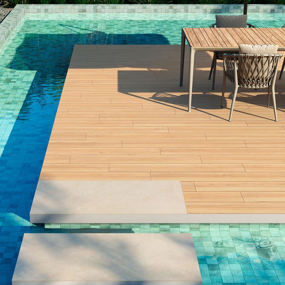 Porcelanato Bali Deck Camel Mate Rectificado - 19 x 90 cm - 1.54 m2