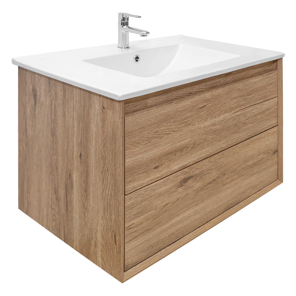Mueble De Baño Golden Bath Sahara Color Castaño 76 X 50 X 47 Cm. Inc.Lavat C/Reb