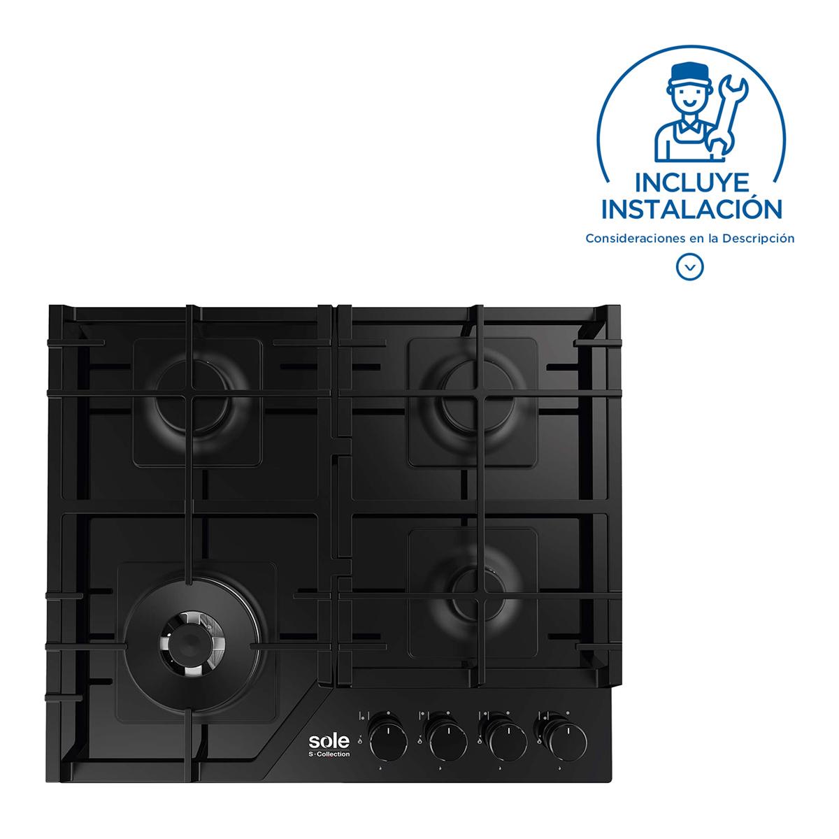 Cocina Encendido Eléctrico SOLCO066 S Collection Empotrable - Negro