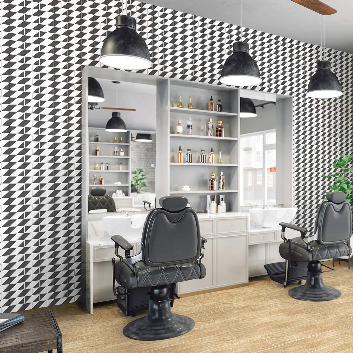 Listelo Brick Diagonal Negro - 7.5 x 15 cm