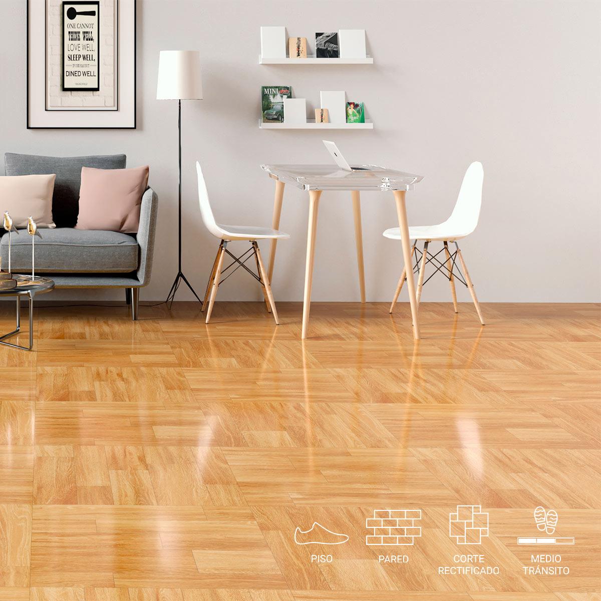 Gres Porcelánico Manaos Madera Beige Gloss PB - 60 x 60 cm - 1.44 m2