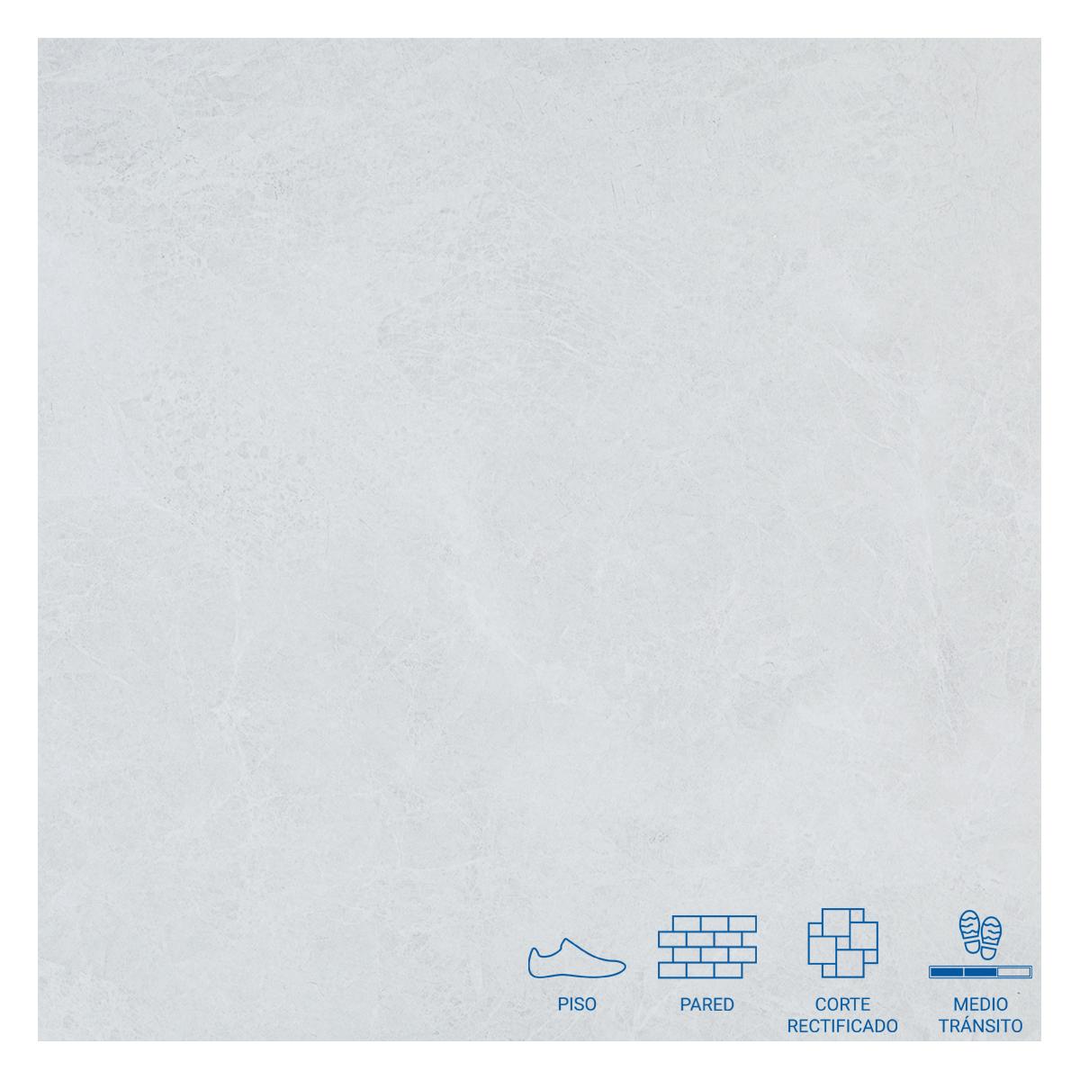 Porcelanato Runa Bianco Blanco Mate - 60X60 cm - 1.44 m2