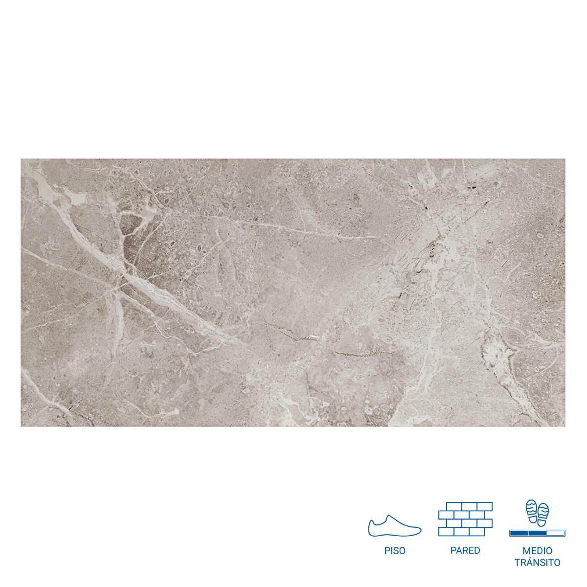 Porcelanato Sapphire Gris Brillante - 60X120 cm - 1.44 m2