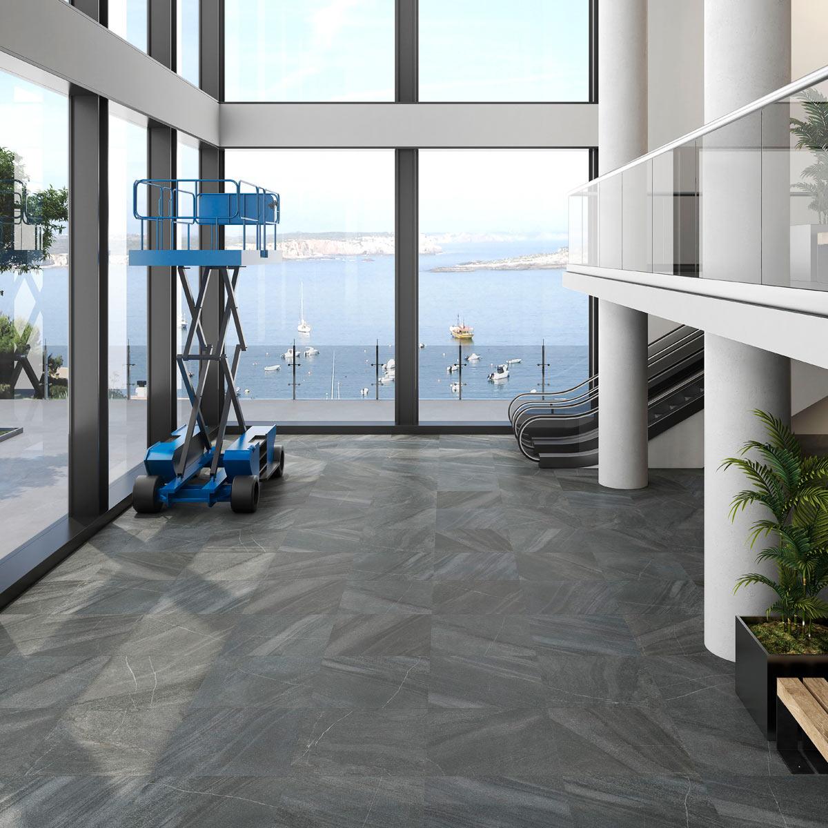 Porcelanato Clark Negro Mate - 60X60 cm - 1.44 m2