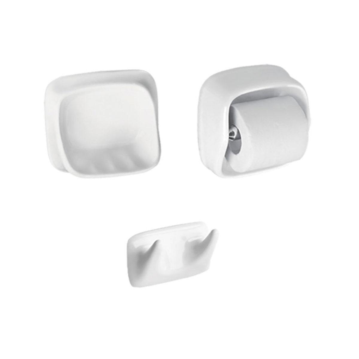 Mini Kit Accesorios Para Baño - Blanco