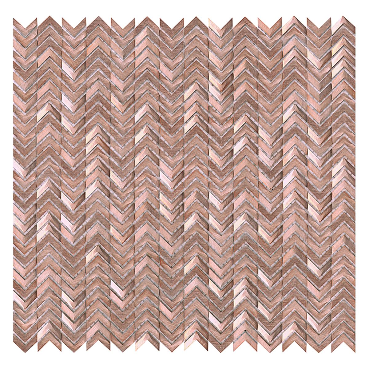 Mosaico Gravity Bronce Rosa Brillante - 29.8X30 cm - 1 pza