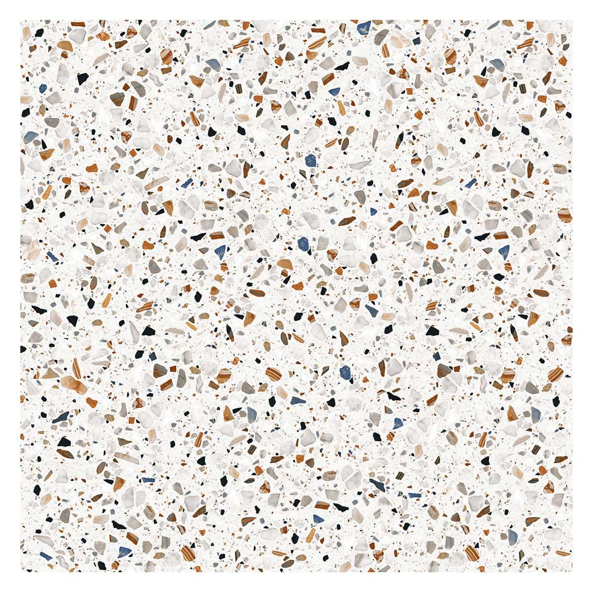 Porcelanato Terrazo Fiesta Beige Brillante - 60X60 cm - 1.44 m2