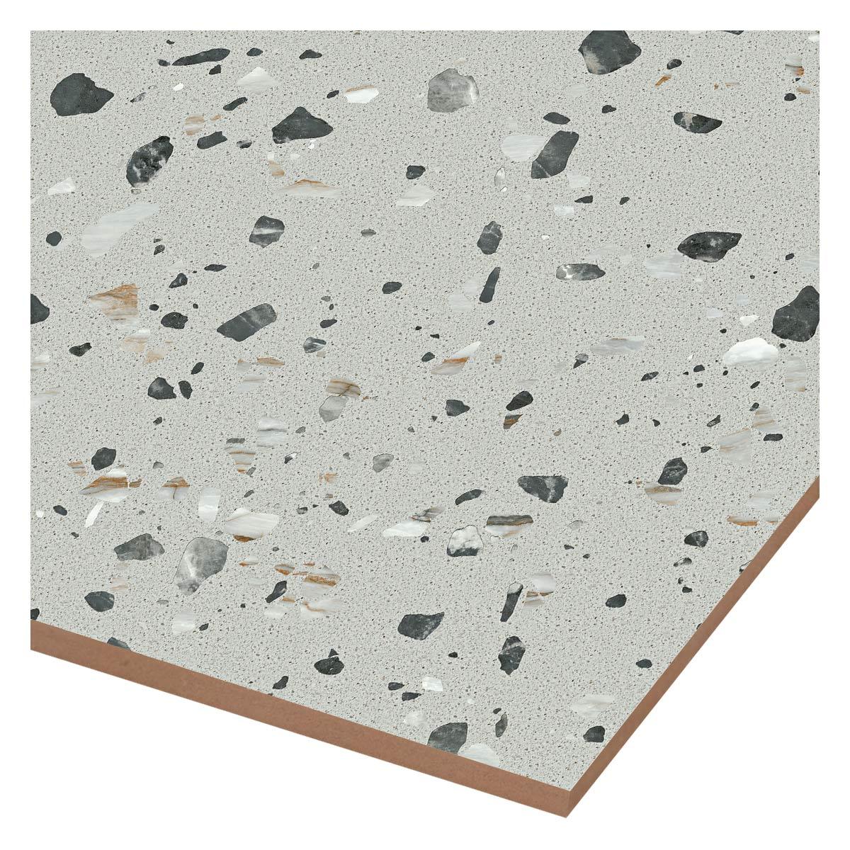 Porcelanato Terrazo Gris Brillante - 60X60 cm - 1.44 m2