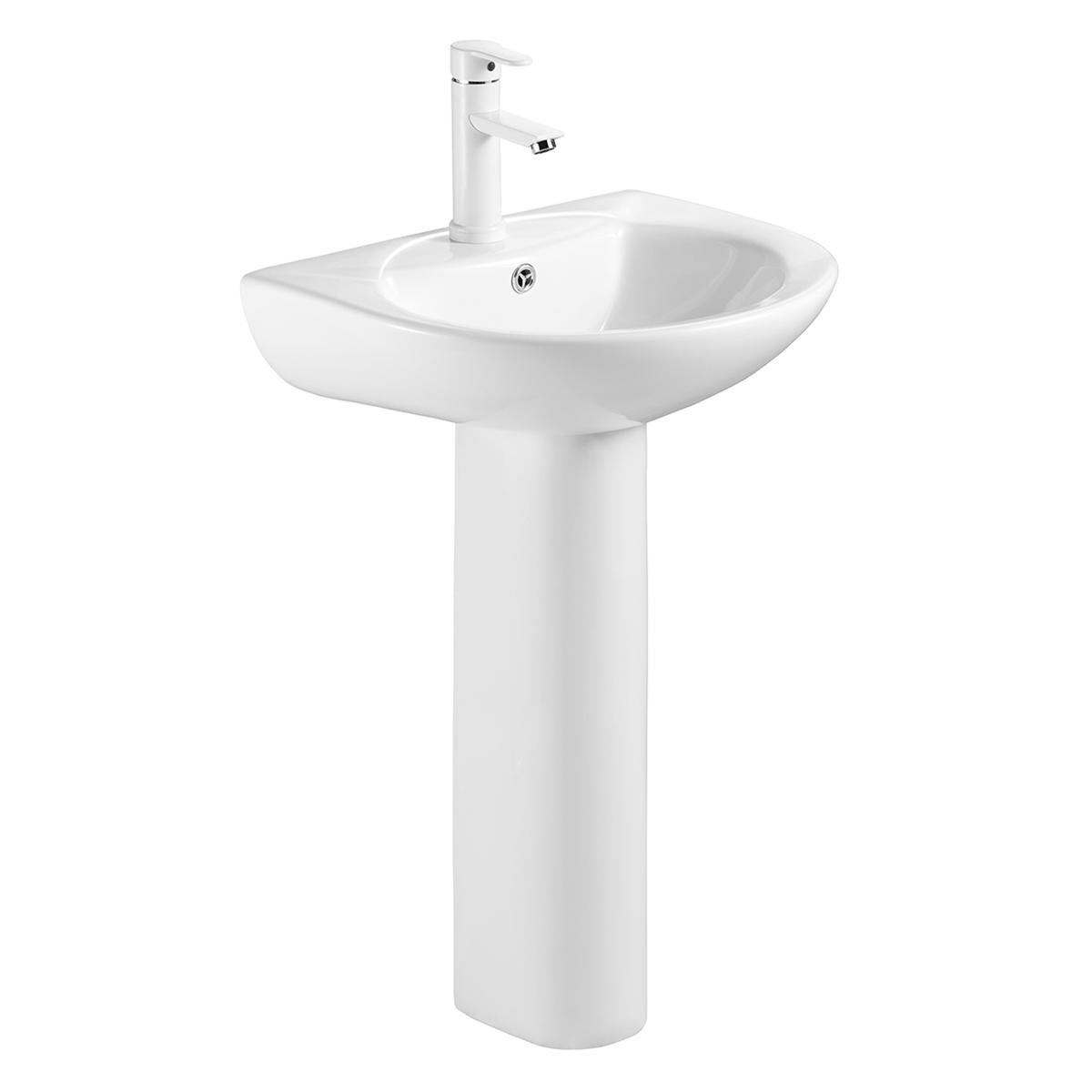 Lavatorio Adana Sobre Pedestal - Blanco