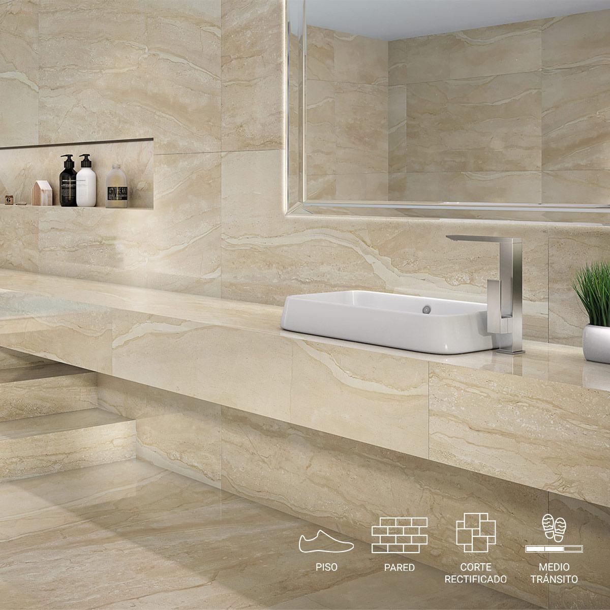 Porcelanato Marmo Beige Pulido - 80.5X140 cm - 2.25 m2