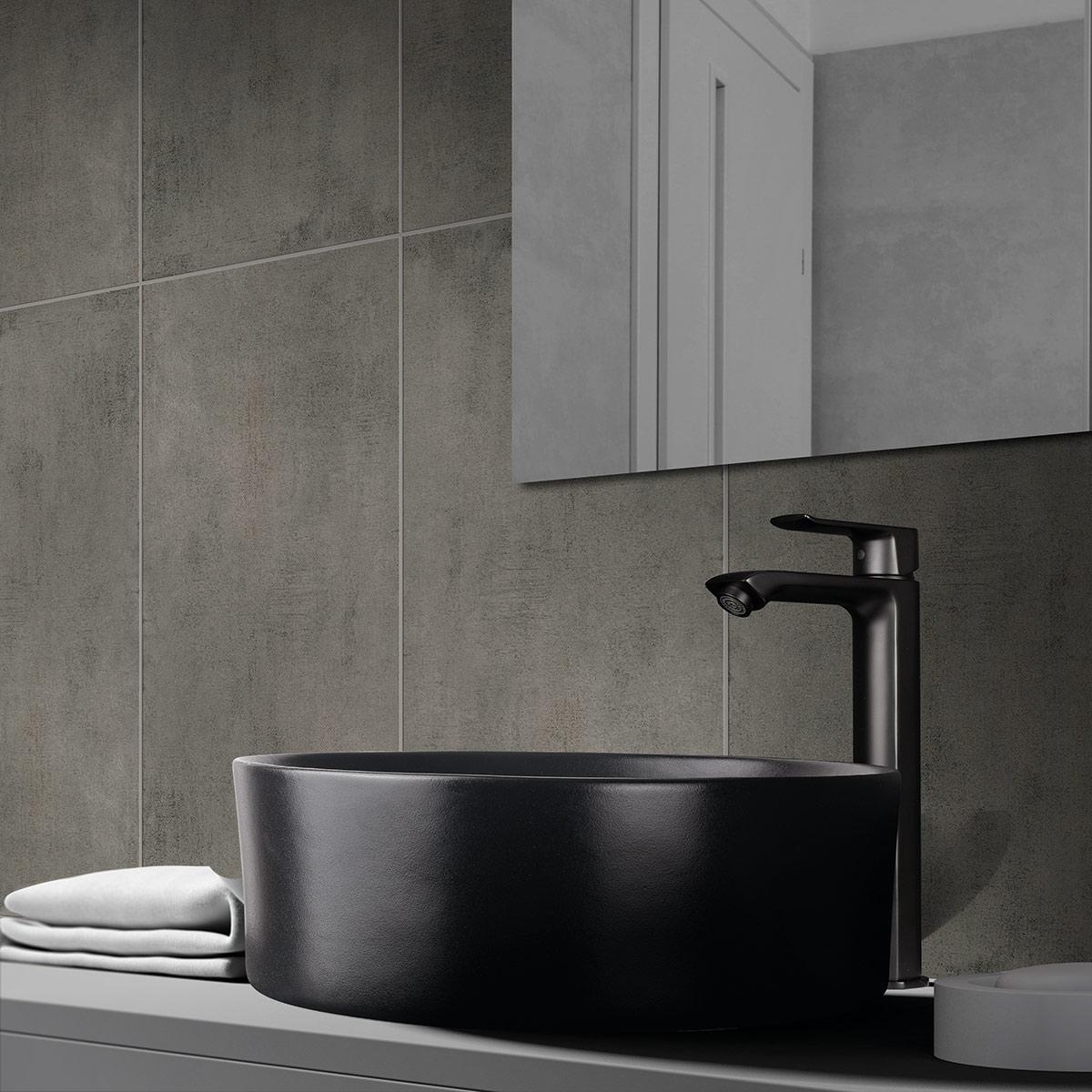 Monocomando Cambria Para Lavatorio Pico Alto - Negro