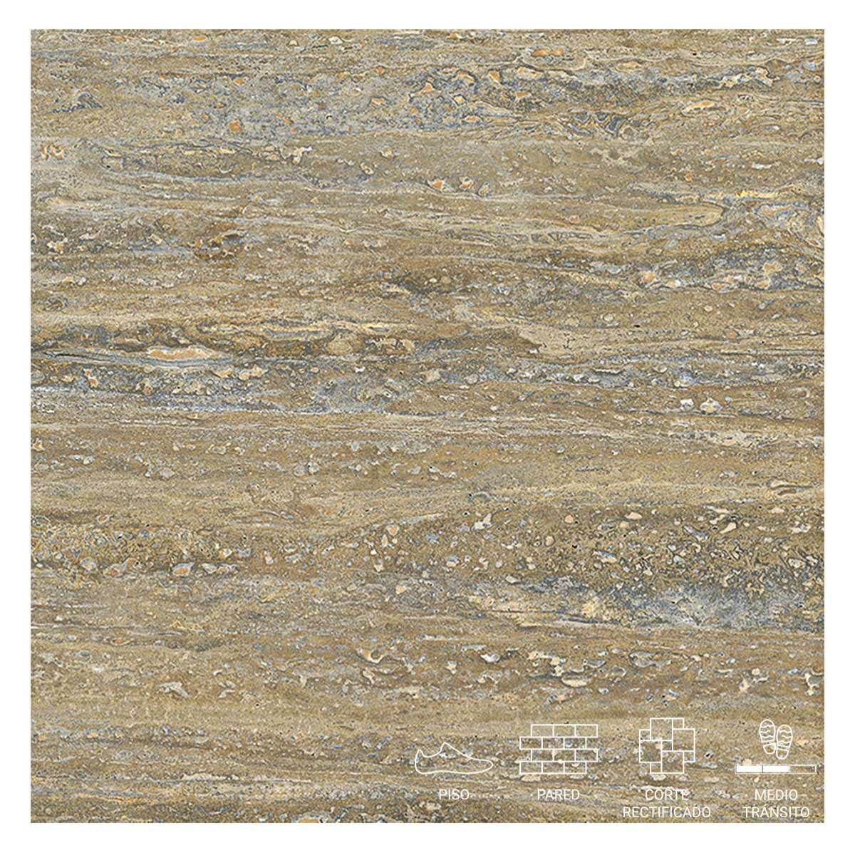 Gres Porcelánico Travertino MRM RF Super Gloss - 60 x 60 cm - 1.44 m2