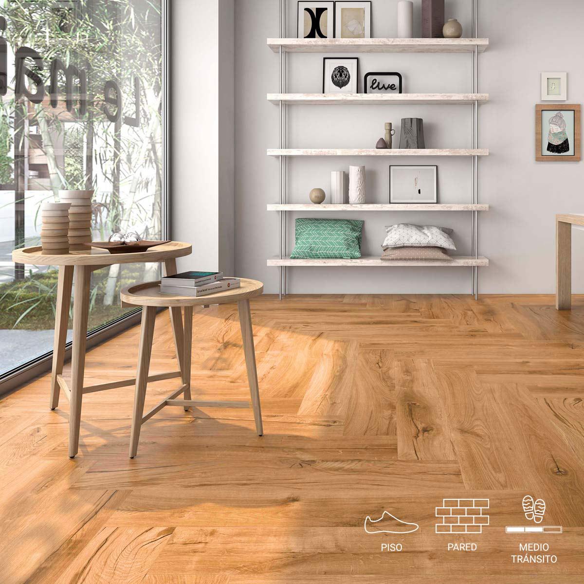 Porcelanato Urban Bricola Miel Mate 8.2 mm 20X75--1.05 m2