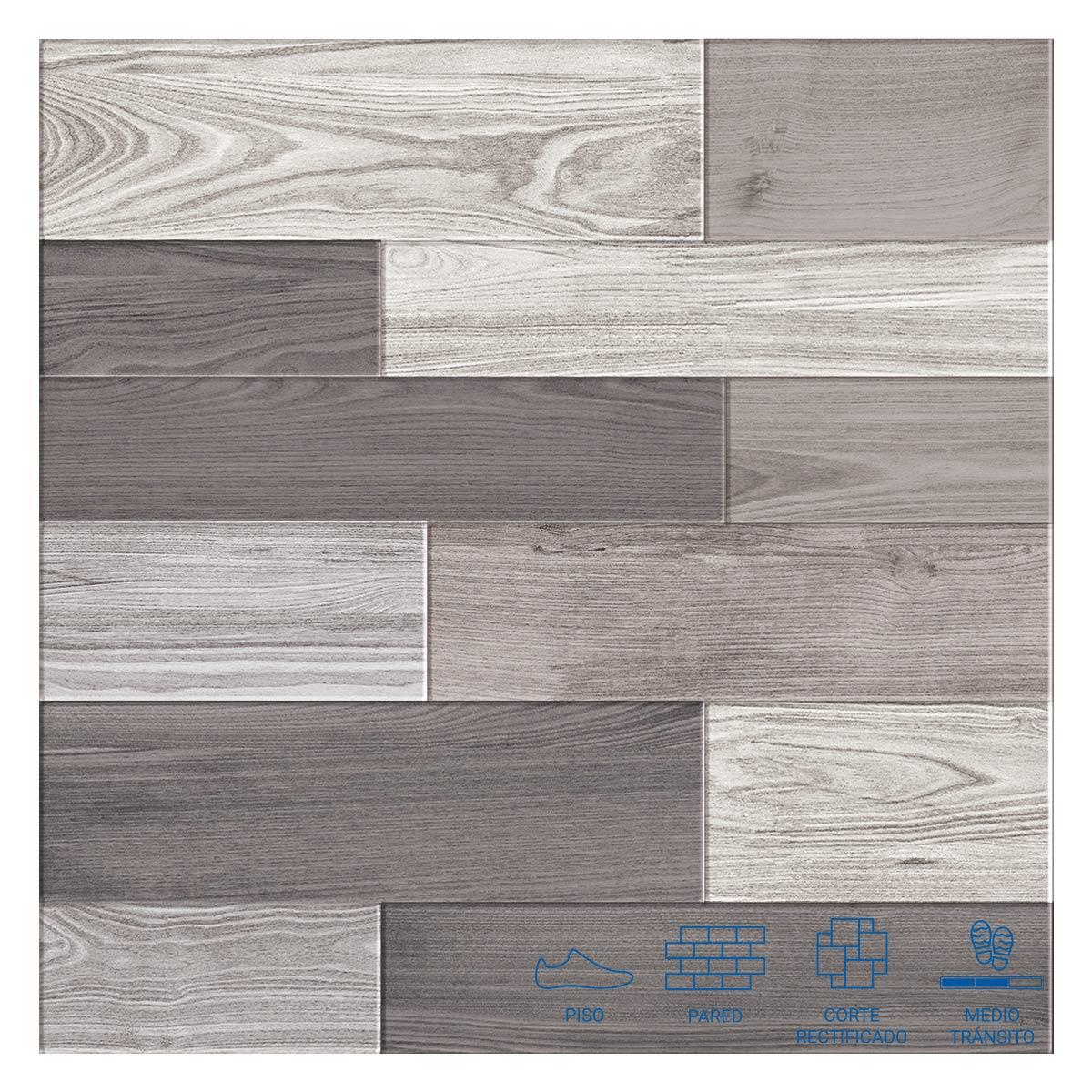 Gres Porcelánico Belen Gris Brillante - 60X60 cm - 1.44 m2