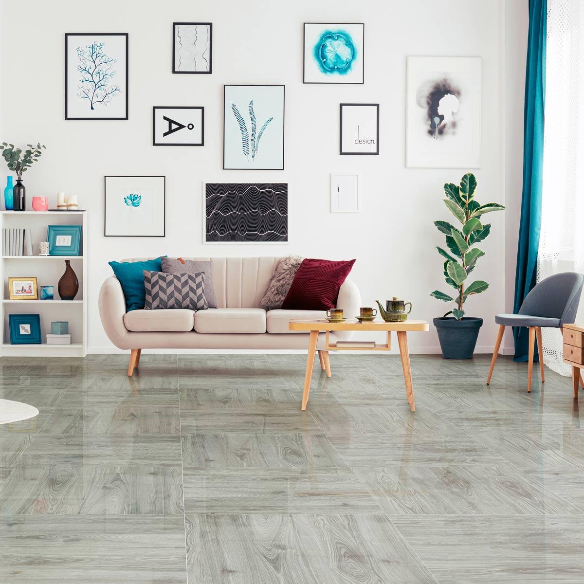 Gres Porcelanico Bagua Madera Gris Brillante - 59X59 cm - 1.39 m2