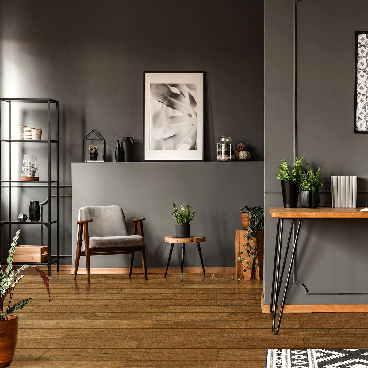Porcelanato Banqueta Marrón Oscuro Mate - 20.2X86.5 cm - 1.40 m2