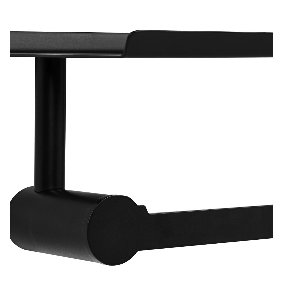 Porta Rollo Martini Con Repisa Para Baño Mate - Negro