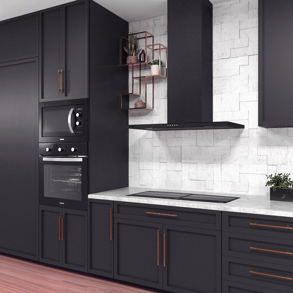 Campana Decorativa Slim Wall 90 cm - Negro