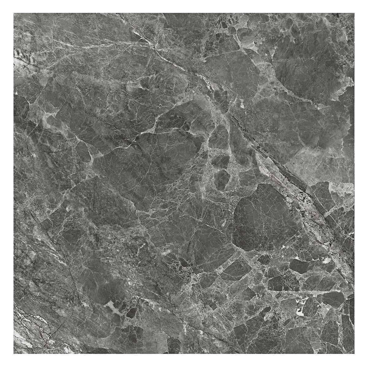 Porcelanato Venatino Gris Oscuro Brillante - 60X60 cm - 1.44 m2