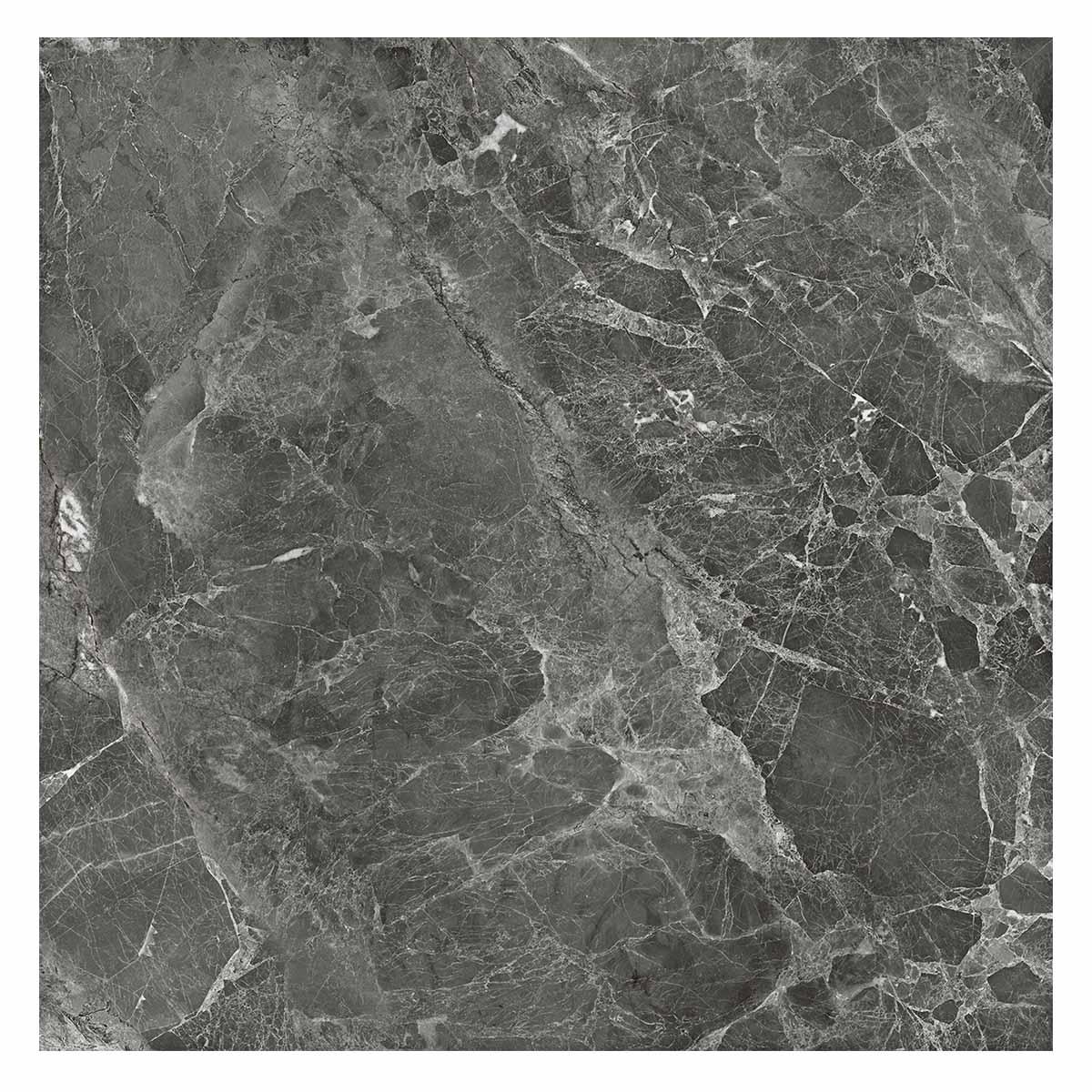 Porcelanato Venatino Gris Oscuro Brillante - 60X60 cm - 1.44 m2