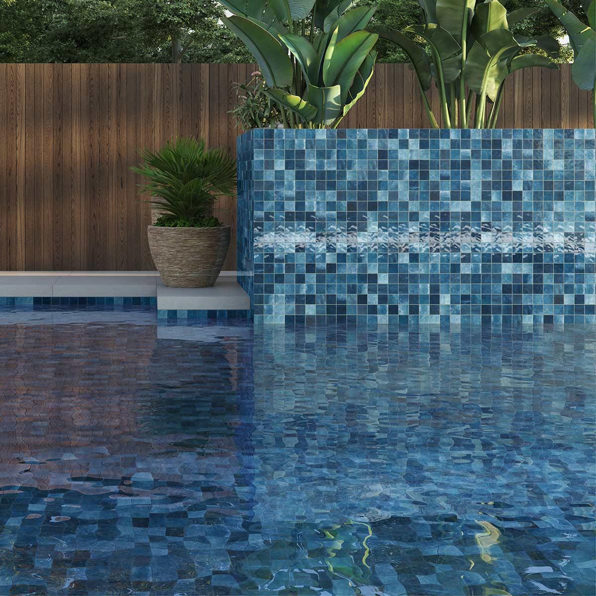 Gres Porcelánico Noronha Mar Mesh - 7.5 x 7.5 cm - Malla 31.2 x 39.1 cm - 1.59 m2