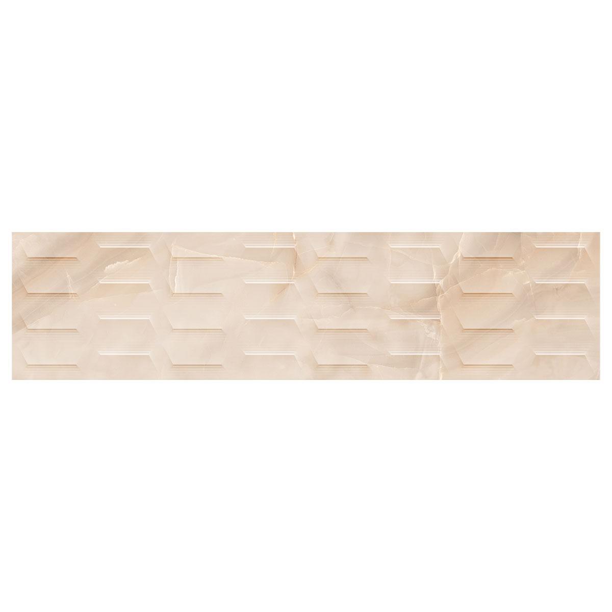 Porcelanato Cassinelli Design Marmi Onix Deco Beige Satin Rect.Dest.(Solopared) 30X120 Caja 1.44 M2