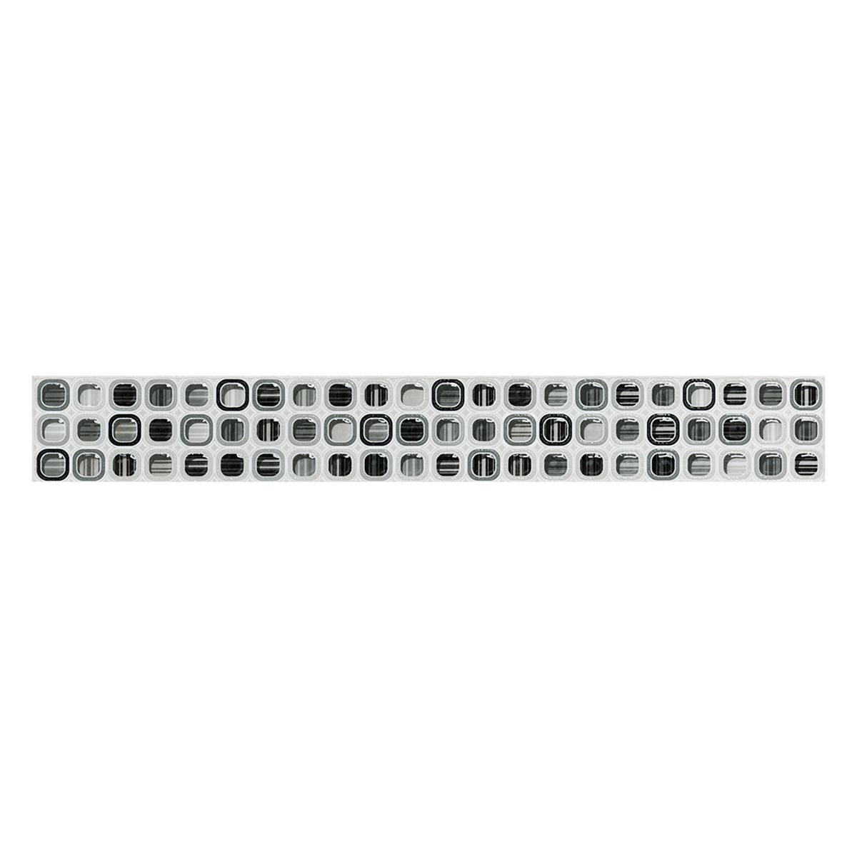 Listelo Grigio Blanco Brillante - 40X5.5 cm - 1 pza