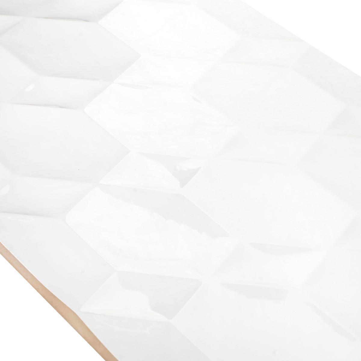 Mayólica Polar Hexa Blanco Brillante - 30X90 cm - 1.08 m2