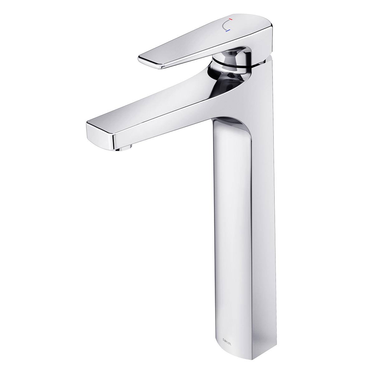 Monocomando Lift Para Lavatorio Pico Alto - Plateado