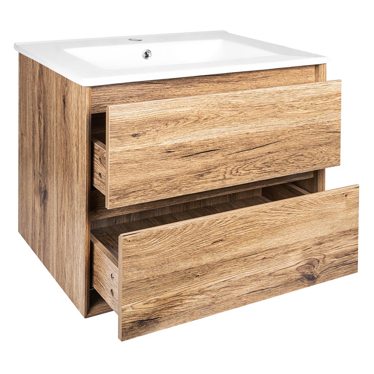 Mueble De Baño Golden Bath Sahara Color Castaño 66 X 50 X 47 Cm. Inc.Lavat C/Reb